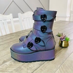 YRU Reflective Alien Dune Buckle Reflective Boots Women's 10